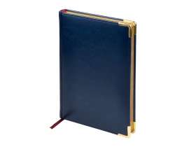 Ежедневник А5 датированный Sidney Nebraska 2026, синий (золотой обрез, золотые уголки) №1