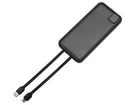 Внешний аккумулятор со встроенными кабелями Фрэйм, 10000мач, черный №4