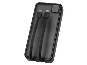 Внешний аккумулятор со встроенными кабелями Фрэйм Про, быстрая зарядка, 20000мач, черный №5