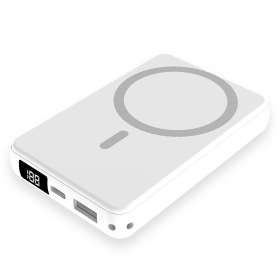 Магнитный внешний аккумулятор Quantum с беспроводной зарядкой (15W), 10000 Mah, белый №3