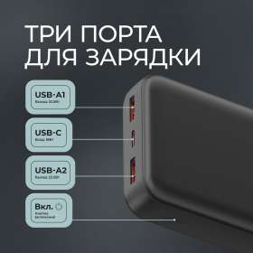 Внешний АКБ NRG Turbo V4 20000 мА-ч, дисплей, черный, Deppa №3