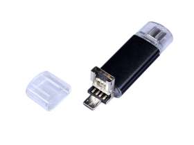 USB-флешка на 32 Гб c двумя дополнительными разъемами MicroUSB и TypeC, черный №3